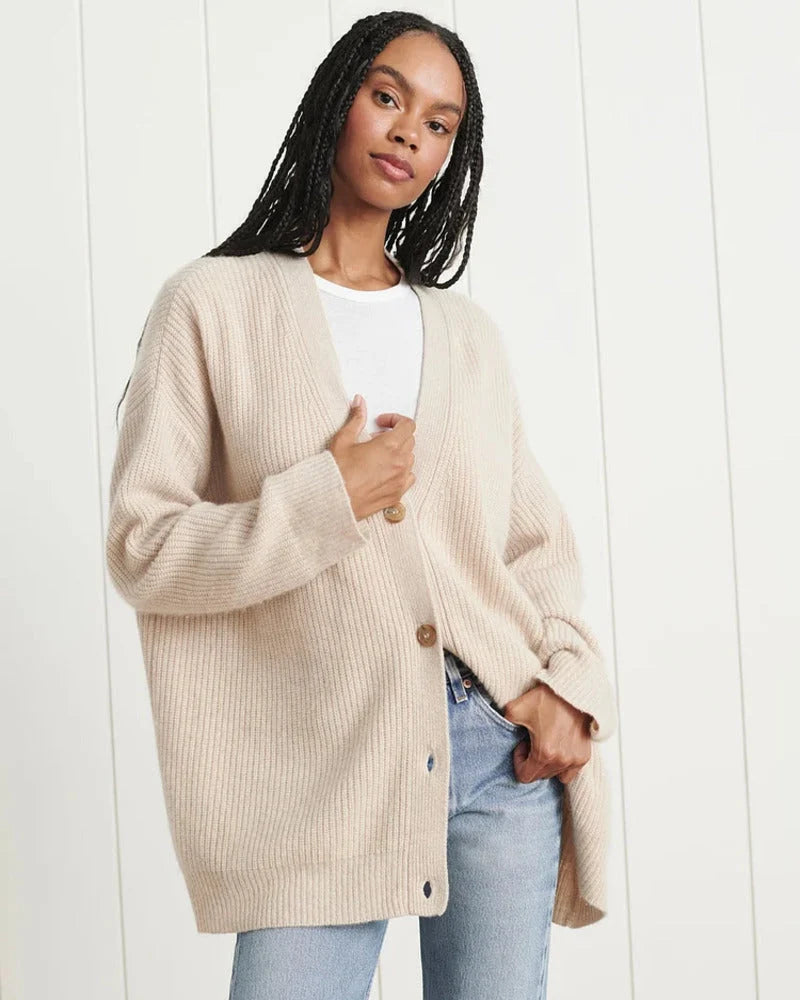 Women's Ribbed Cardigan Slim Fit Button Front Long Sleeve - Casual Everyday