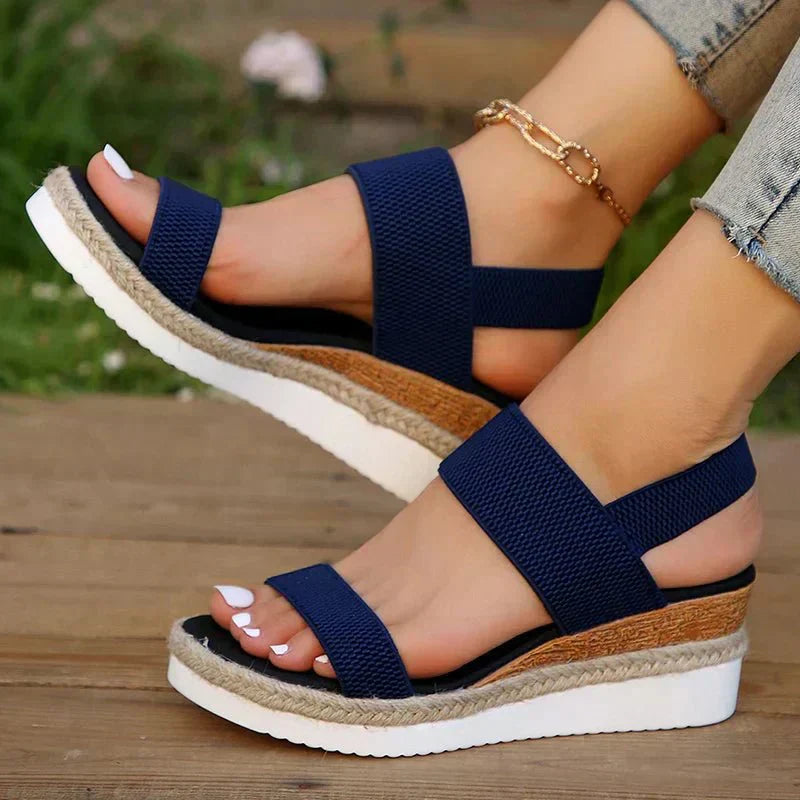 Women's Platform Espadrille Sandals Open Toe Ankle Strap – Beach Vacation