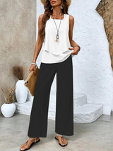 Women's 2 Piece Set Tank Top Wide Leg Straight Neck – Going Out