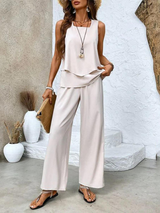 Women's 2 Piece Set Tank Top Wide Leg Straight Neck – Going Out