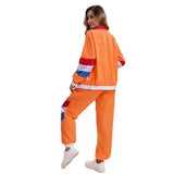 Women's 80s Vintage Disco Costume Zip Front Two-Piece – Halloween Retro Party