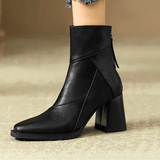 Women's Ankle Boots Block Heel Tassel Zip Rounded Toe – Office Wear