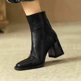 Women's Ankle Boots Block Heel Tassel Zip Rounded Toe – Office Wear
