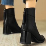 Women's Ankle Boots Block Heel Tassel Zip Rounded Toe – Office Wear