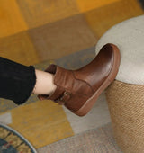 Women's Ankle Boots Buckle Strap Round Toe Platform Sole – Weekend Outing