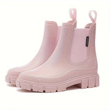 Women's Ankle Boots Chelsea Round Toe Lug Sole Pull Tabs – Daytime Outing