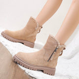 Women's Ankle Boots Side Zip Lug Sole Round Toe – Winter Outing
