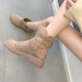 Women's Ankle Boots Side Zip Lug Sole Round Toe – Winter Outing