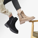 Women's Ankle Boots Side Zip Lug Sole Round Toe – Winter Outing