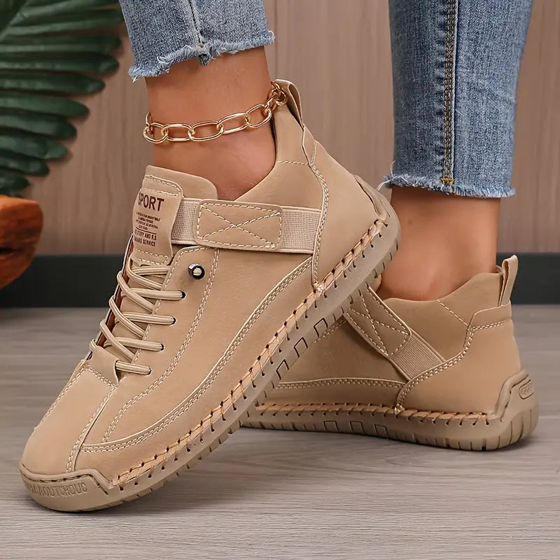 Women's Ankle Sneakers Lace Up Strap Round Toe – Going Out Casual