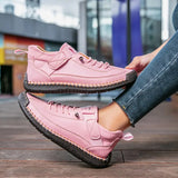 Women's Ankle Sneakers Lace Up Strap Round Toe – Going Out Casual