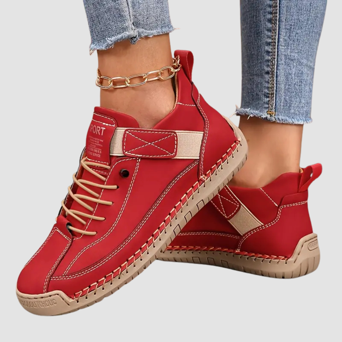 Women's Ankle Sneakers Lace Up Strap Round Toe – Going Out Casual