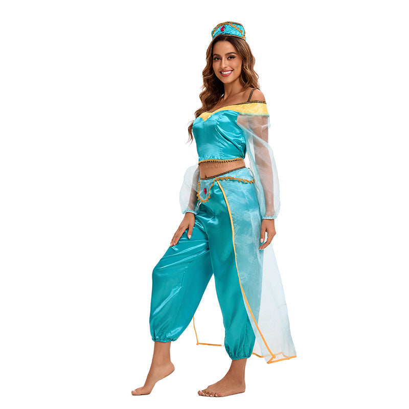 Women's Arabian Princess Costume Off Shoulder Sheer Sleeves – Halloween Showcase