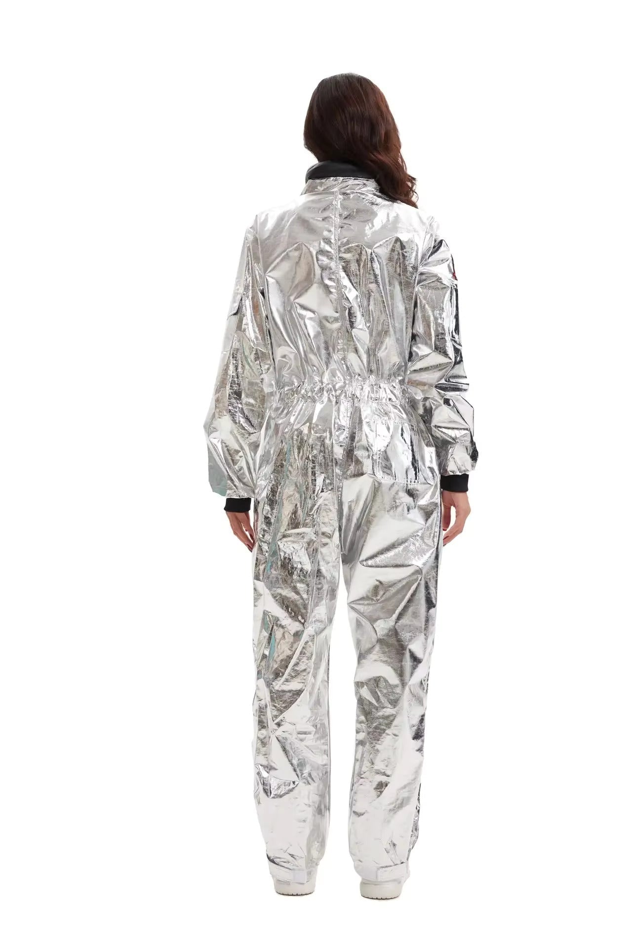 Women's Astronaut Jumpsuit Costume Long Sleeve Zip Front – Halloween Expo