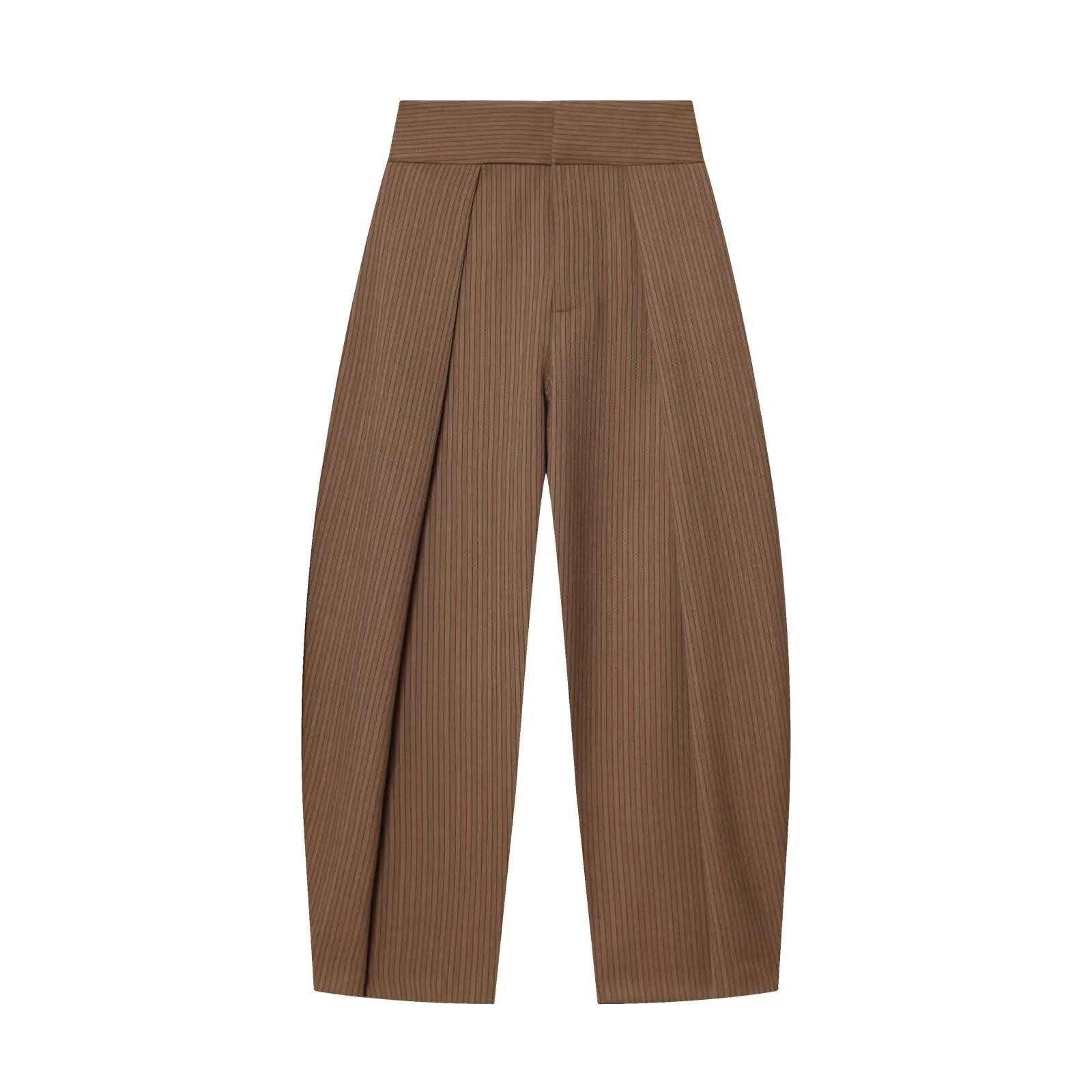 Women's Balloon Pants Pleated Front Wide Leg Tapered Hem – Work Conference