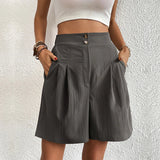 Women's Bermuda Shorts Pleated High Waist – Garden Party Summer