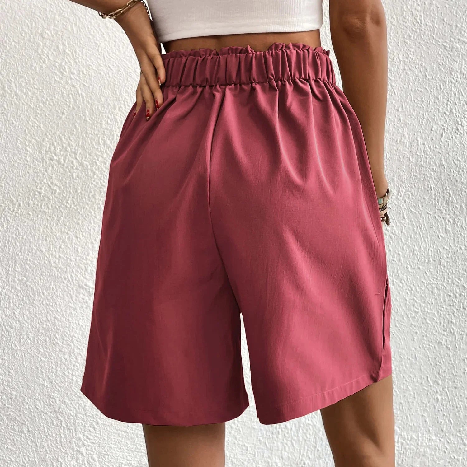 Women's Bermuda Shorts Pleated High Waist – Garden Party Summer