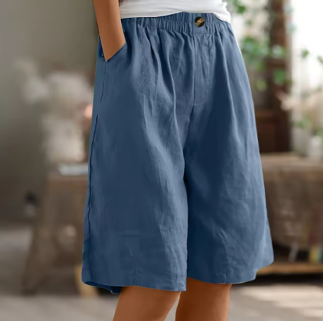 Women's Bermuda Shorts Wide Leg Side Pockets Knee Length – Summer Outings