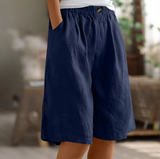 Women's Bermuda Shorts Wide Leg Side Pockets Knee Length – Summer Outings