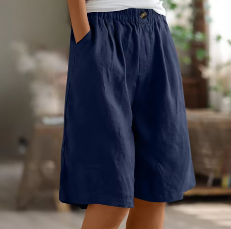 Women's Bermuda Shorts Wide Leg Side Pockets Knee Length – Summer Outings