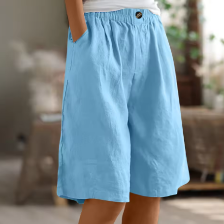 Women's Bermuda Shorts Wide Leg Side Pockets Knee Length – Summer Outings