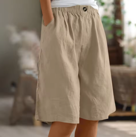 Women's Bermuda Shorts Wide Leg Side Pockets Knee Length – Summer Outings