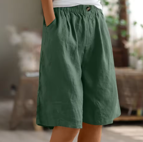 Women's Bermuda Shorts Wide Leg Side Pockets Knee Length – Summer Outings