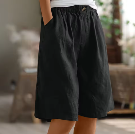 Women's Bermuda Shorts Wide Leg Side Pockets Knee Length – Summer Outings
