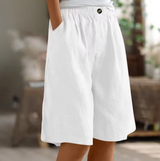 Women's Bermuda Shorts Wide Leg Side Pockets Knee Length – Summer Outings