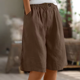 Women's Bermuda Shorts Wide Leg Side Pockets Knee Length – Summer Outings