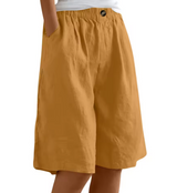 Women's Bermuda Shorts Wide Leg Side Pockets Knee Length – Summer Outings