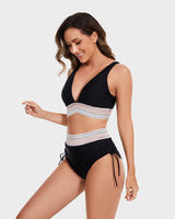 Women's Bikini Set High Waist V Neck Ruched – Beach Vacation