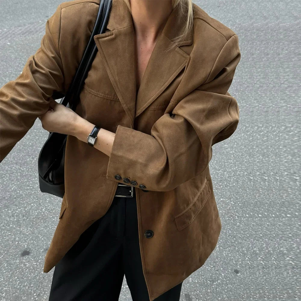 Women's Blazer Jacket Single Breasted Button Front – Office Wear