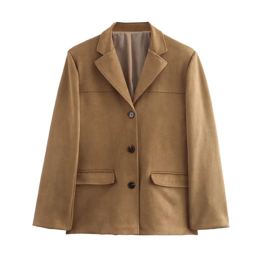 Women's Blazer Jacket Single Breasted Button Front – Office Wear