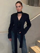 Women's Blazer Tailored V Neck Button Front Long Sleeve - Work Office