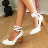 Women's Block Heel Sandals Closed Toe Ankle Strap Back Zipper – Formal Casual Style