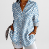 Women’s Blouse Printed Pattern Collared Neckline Button Front – Community Workshops