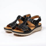 Women's Open Toe Sandals T Strap Slingback Low Wedge – Summer Casual