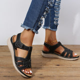 Women's Open Toe Sandals T Strap Slingback Low Wedge – Summer Casual