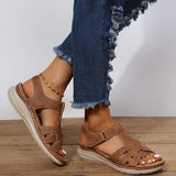 Women's Open Toe Sandals T Strap Slingback Low Wedge – Summer Casual