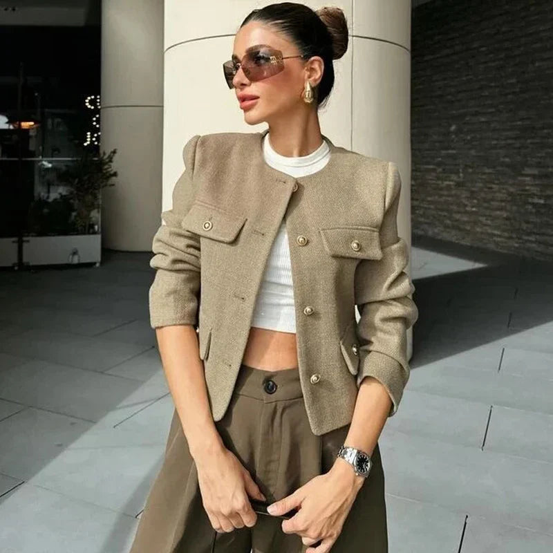 Women's Bomber Jacket Cropped Long Sleeve – Night Out
