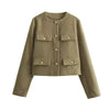 Women's Bomber Jacket Cropped Long Sleeve – Night Out