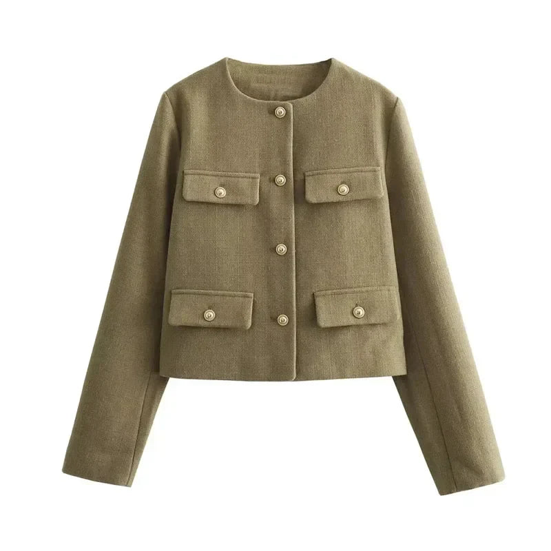 Women's Bomber Jacket Cropped Long Sleeve – Night Out
