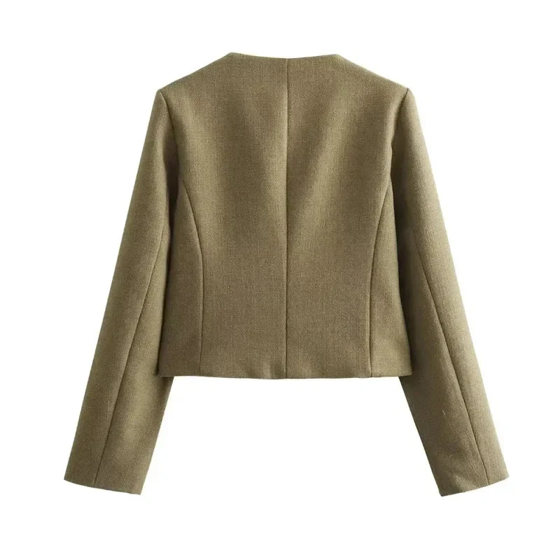 Women's Bomber Jacket Cropped Long Sleeve – Night Out
