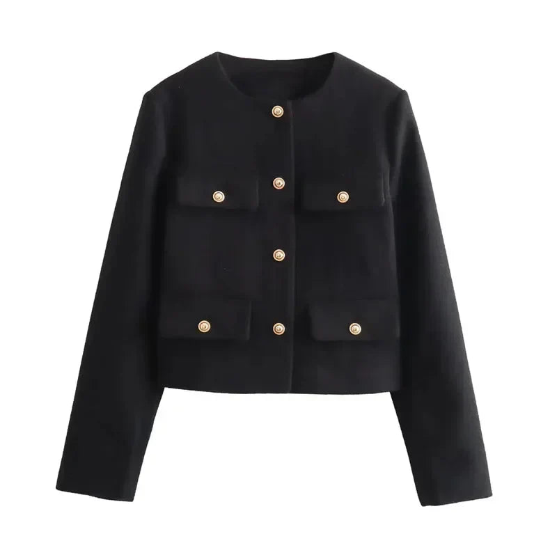 Women's Bomber Jacket Cropped Long Sleeve – Night Out