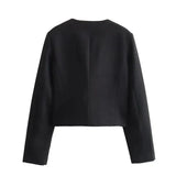 Women's Bomber Jacket Cropped Long Sleeve – Night Out