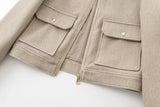 Women's Bomber Jacket Cropped Long Sleeve Zip Front – Casual Everyday