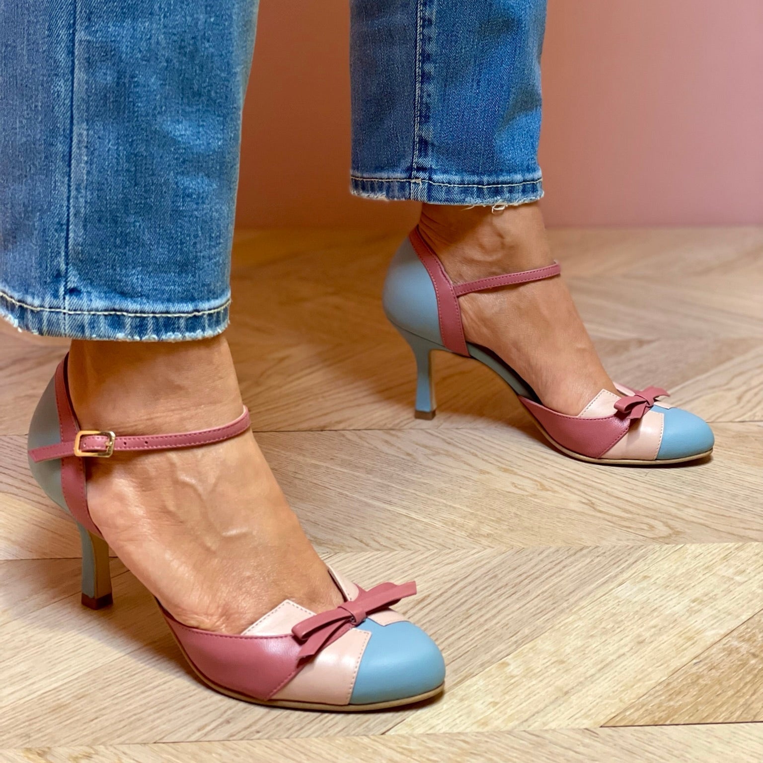 Women's Bow Ankle Strap Heels Closed Toe – Going Out Cocktail Party
