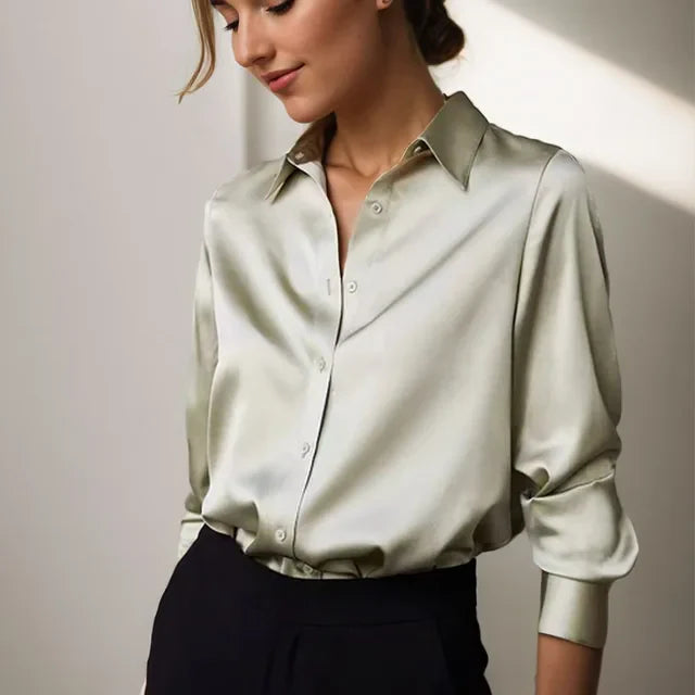 Women's Button Down Shirt Long Sleeve Collar – Office Wear