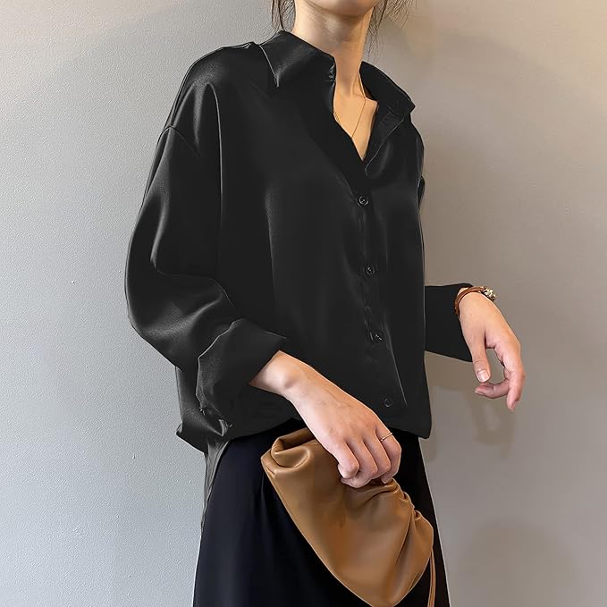 Women's Button Down Shirt Long Sleeve Collar – Office Wear